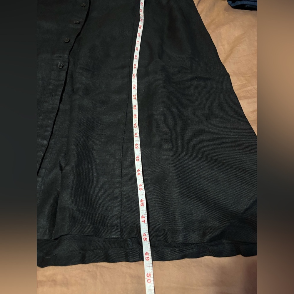 Emma James Sleeveless Button-Front Dress Women’s Size 22W Black Linen Minimalist - Picture 7 of 7